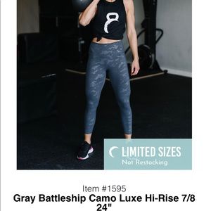 Gray Battleship Camo Luxe High-Rise 7/8 24”